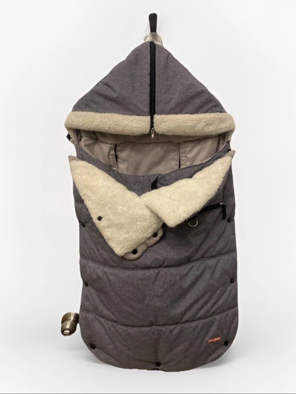 Skip Hop Heather Gray Quilted Customizable Baby Footmuff - Picture 2 of 7